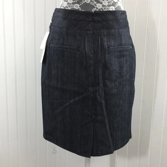 Helmut Lang Gray Pencil Mini Skirt Womens 6 Fabric Rinse Denim Cotton Blend - Picture 3 of 11